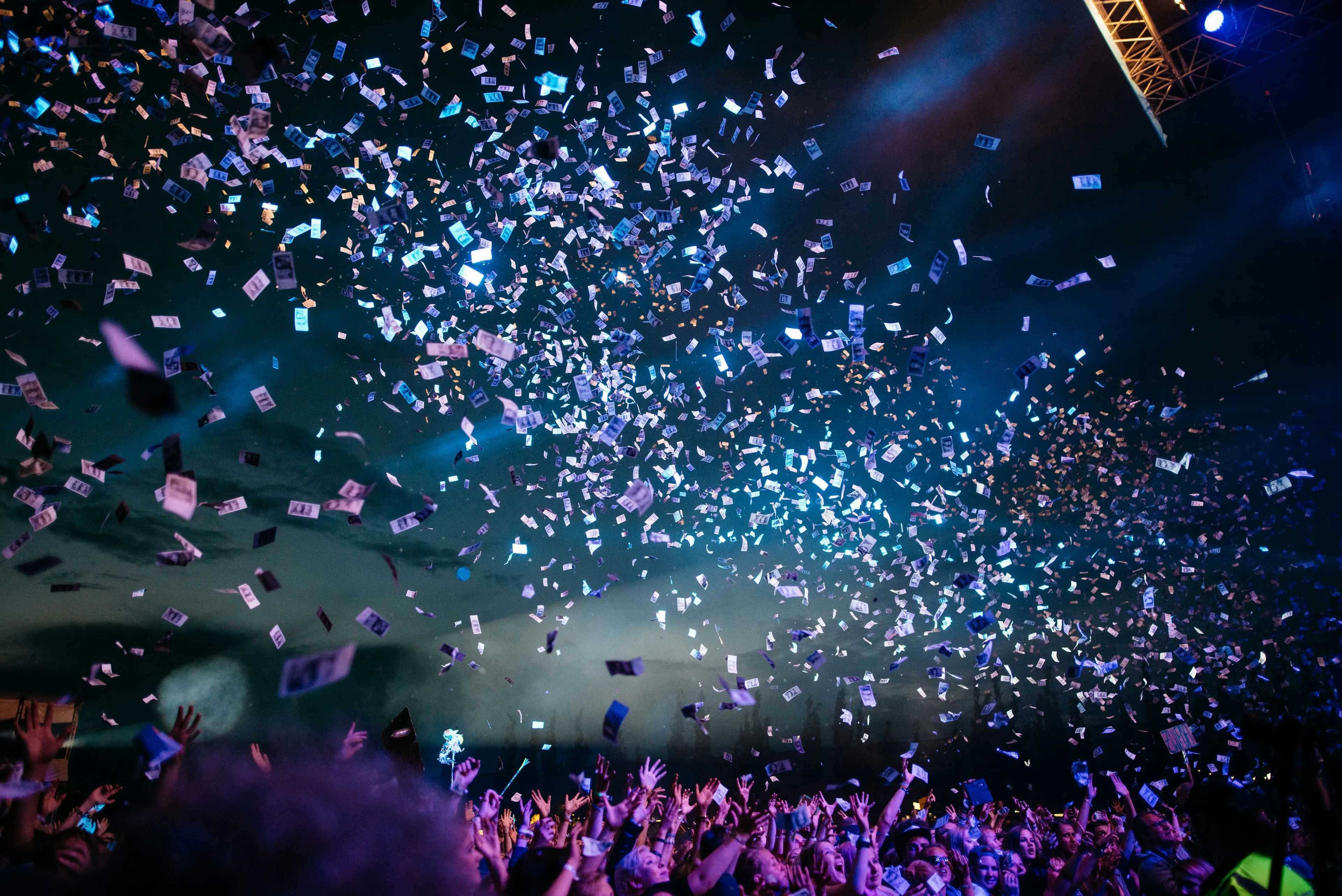 An event covered at night
