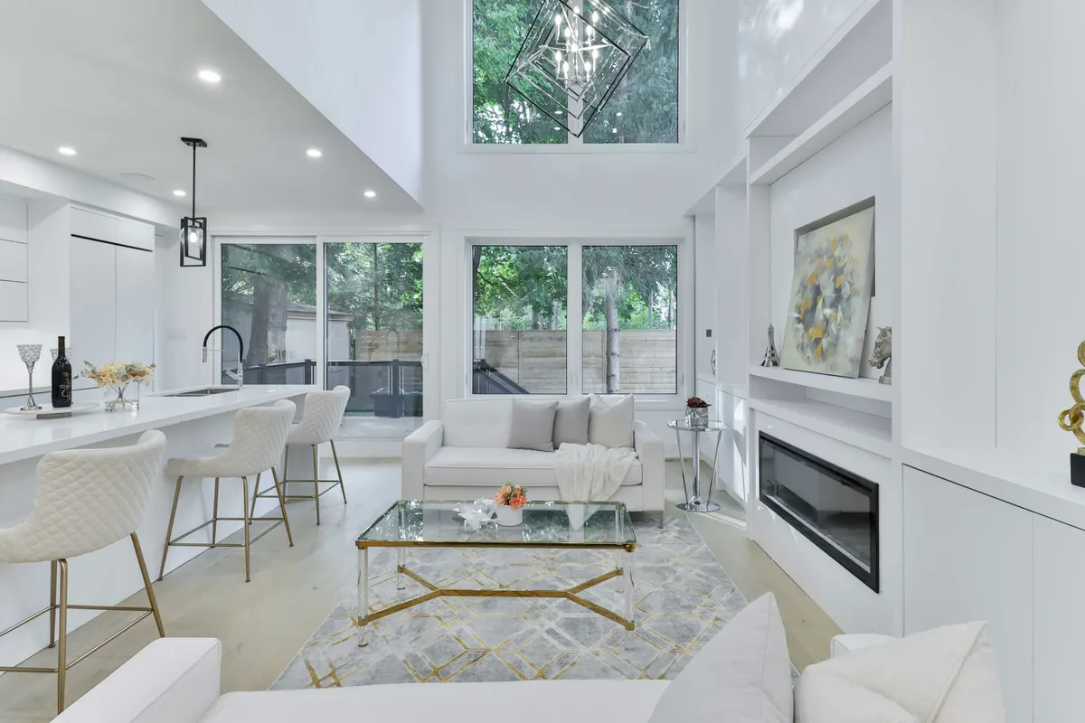 A bright, staged living room ready for listing