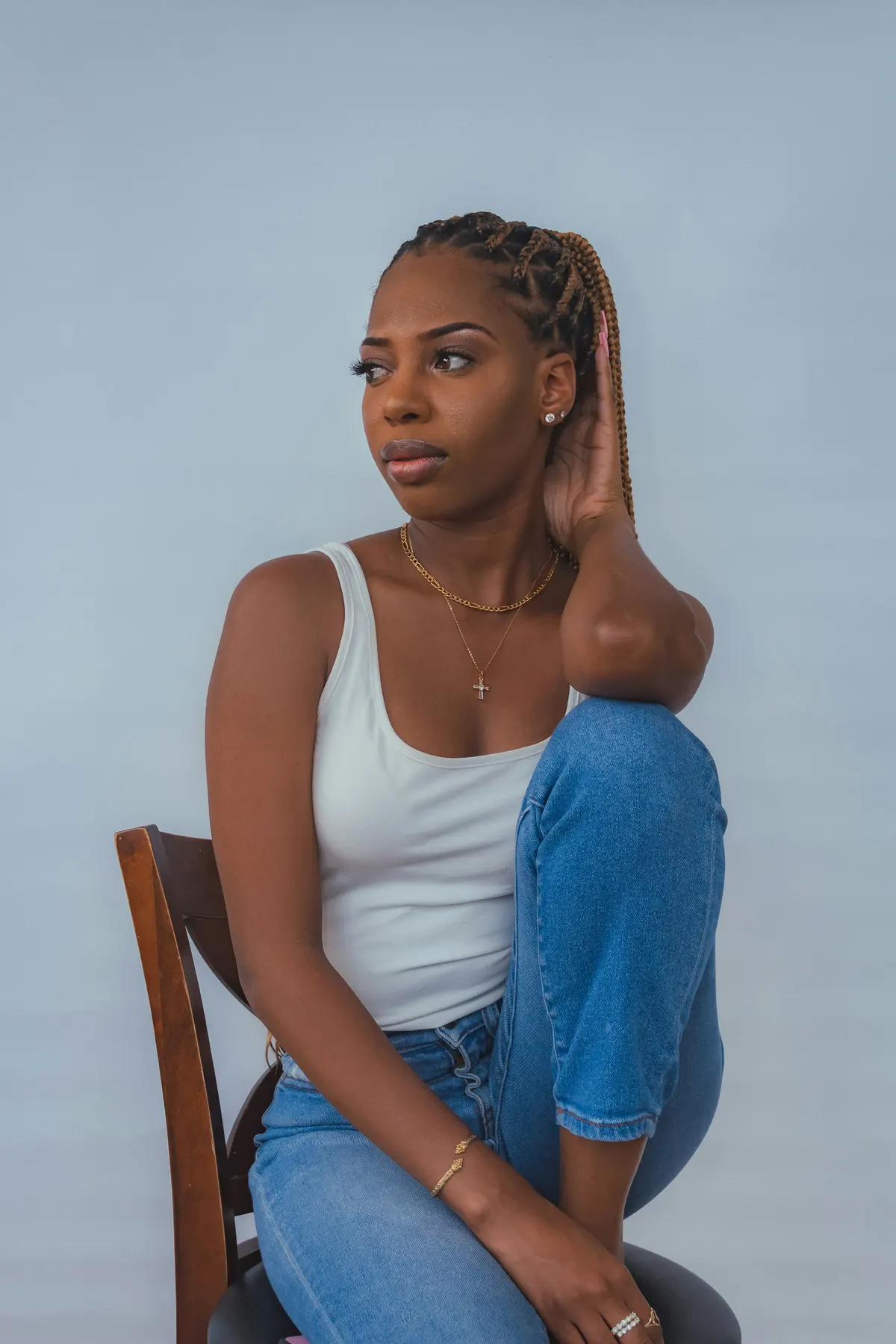 A client proofing the selects from a portrait session