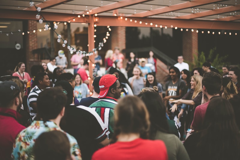 A crowd at a school event